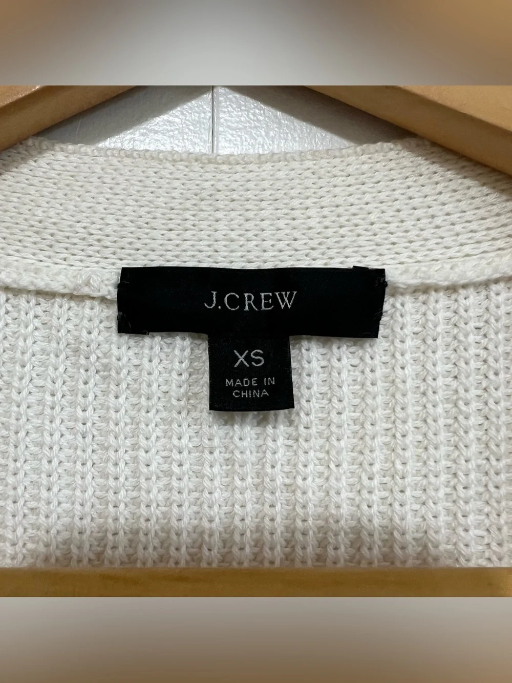J. Crew Button-Front V-Neck Knit Cardigan Sweater Cotton/Cashmere Ivory Size XS